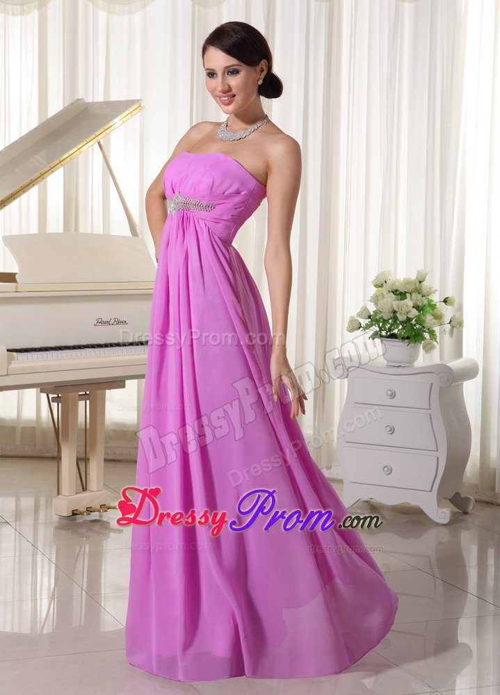 New Arrival Floor-length Chiffon Prom Evening Dress Beading Strapless