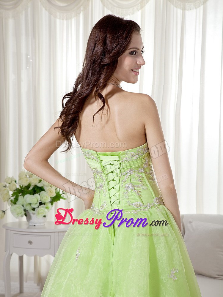 Latest Organza Appliques Prom Dresses Sweetheart for Montes Claros