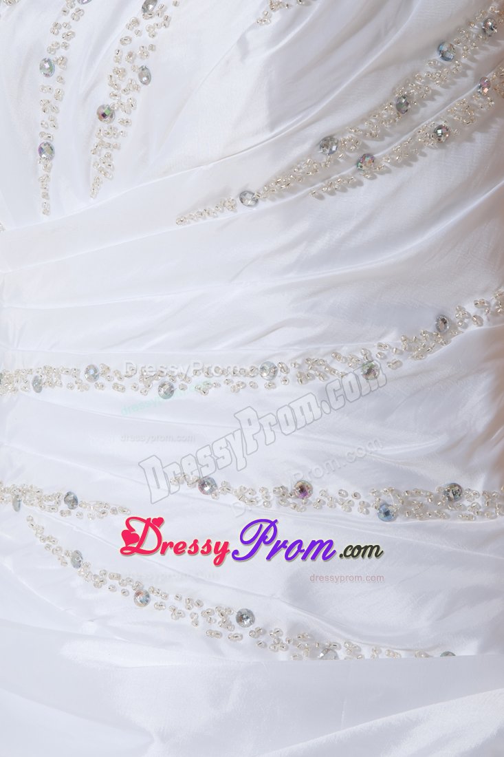 Angle Spaghetti Straps Prom Party Dresses Beading Mini-length in White