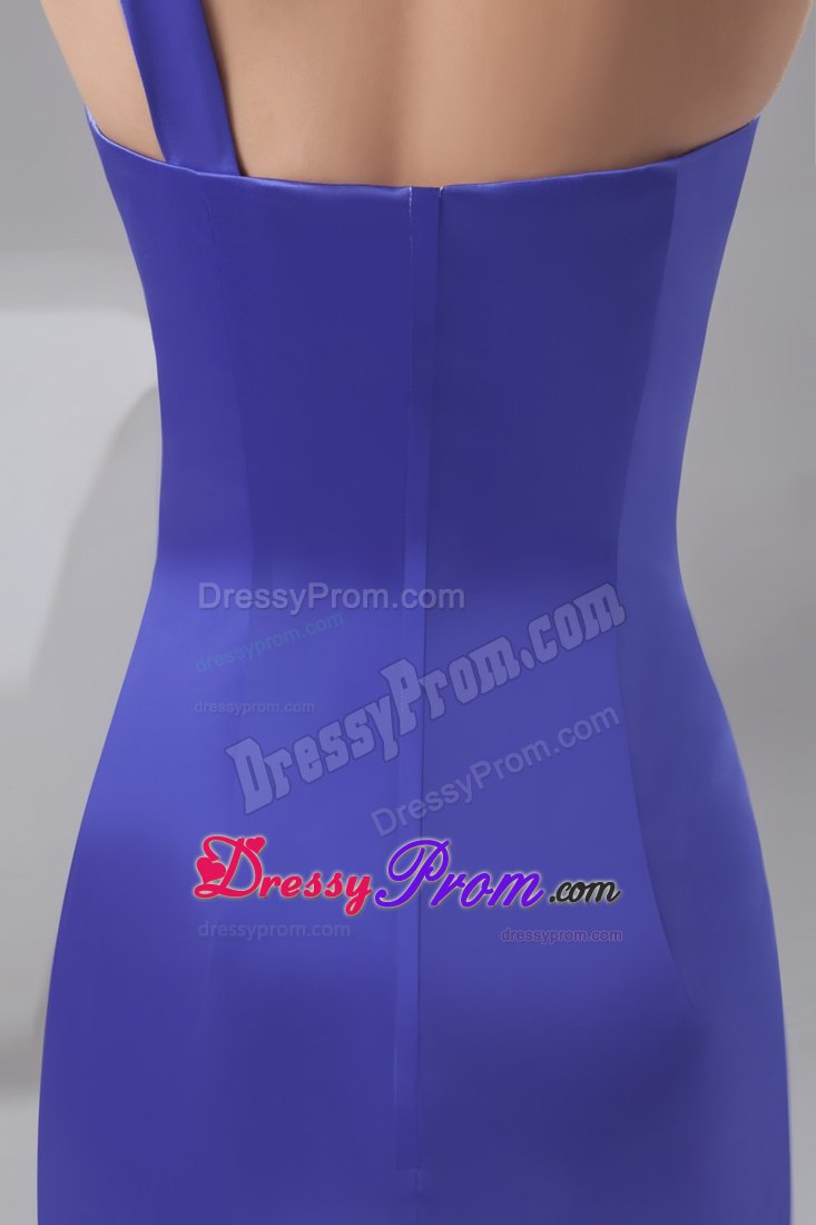 Bowknot Accent One Shoulder Lavender Prom Theme Dress with Beading