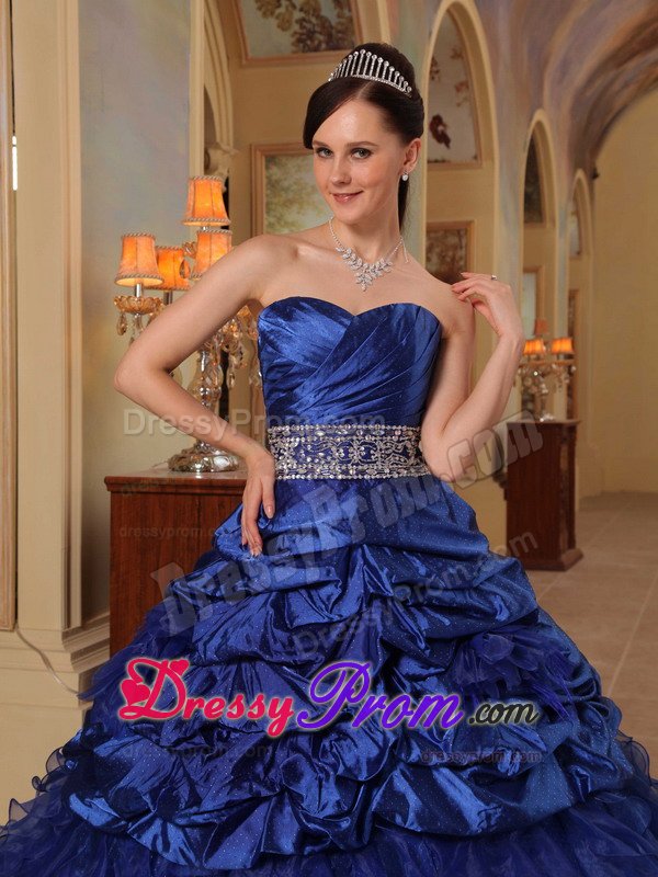 Beading and Ruffles Accent Sweet 15 Dresses in Royal Blue 2014