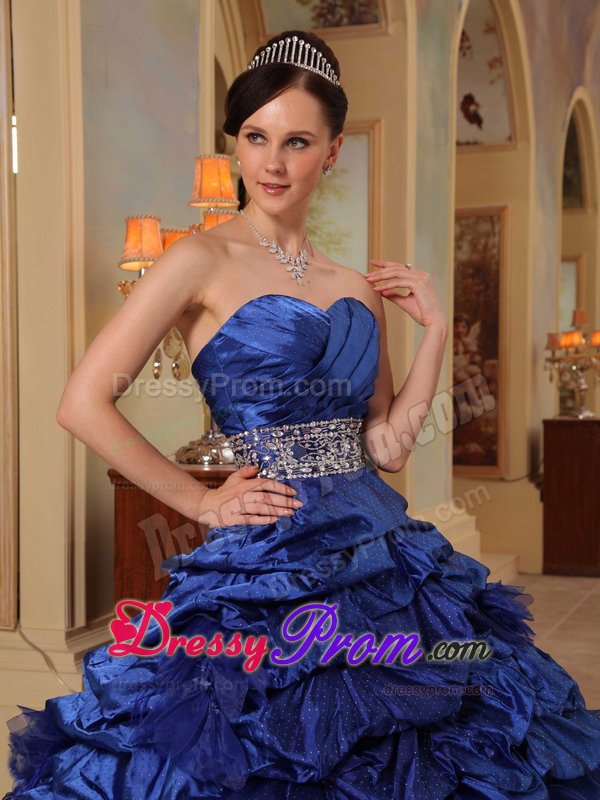 Beading and Ruffles Accent Sweet 15 Dresses in Royal Blue 2014