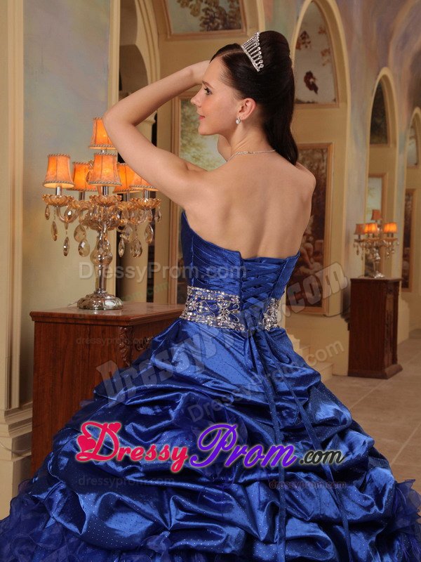 Beading and Ruffles Accent Sweet 15 Dresses in Royal Blue 2014