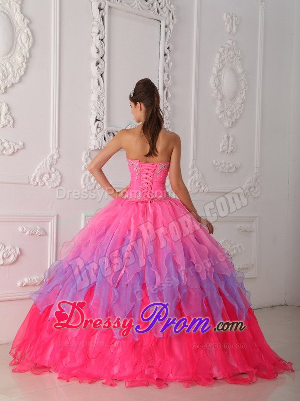 Beading and Ruffles Accent Sweet 15 Dresses in Pink and Lavender