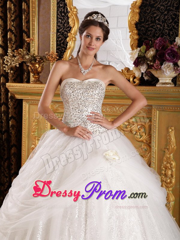 San Rafael CA Cheap White Tulle Sweet 15 Dresses with Beading