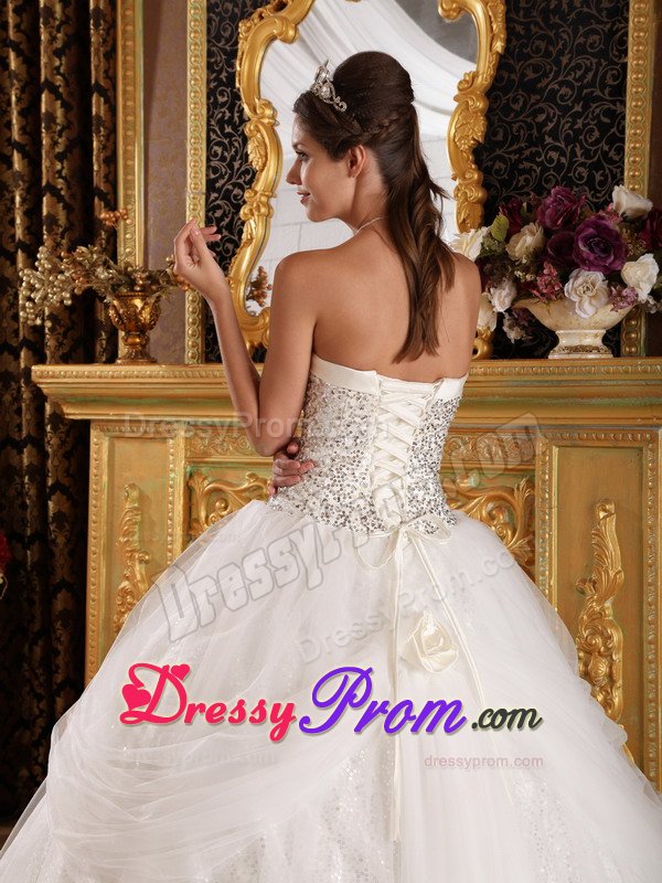 San Rafael CA Cheap White Tulle Sweet 15 Dresses with Beading