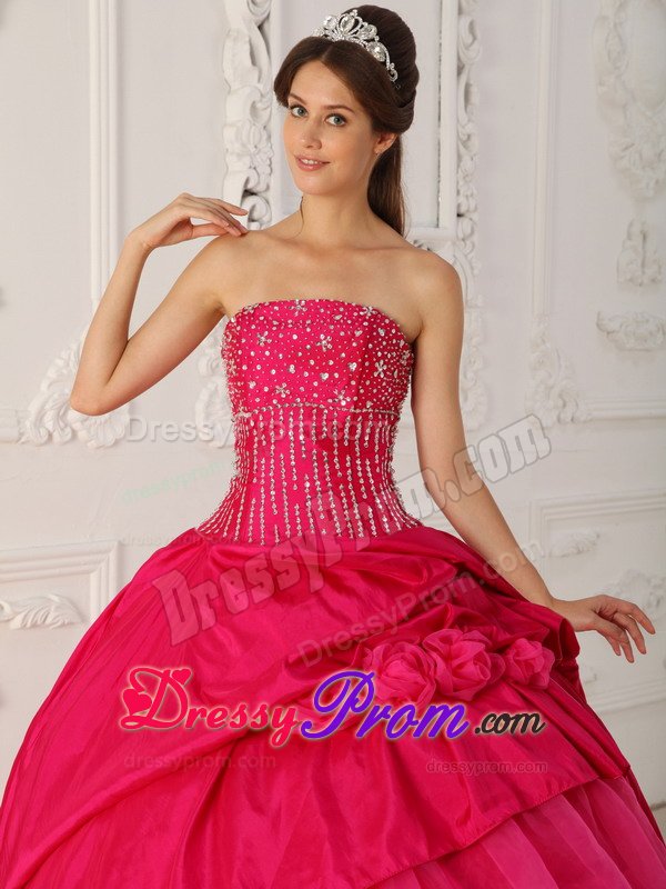 Beading and Ruffled Layers Accent Sweet 15 Dresses in Hot Pink