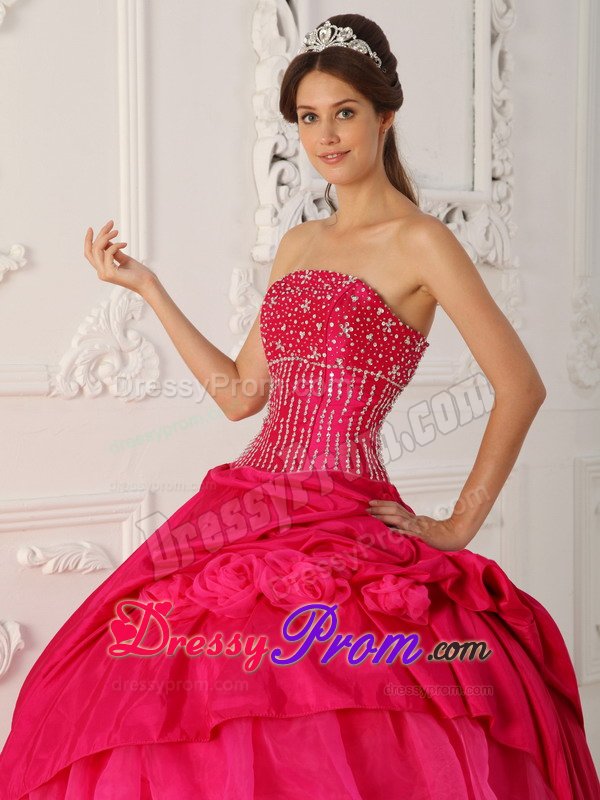 Beading and Ruffled Layers Accent Sweet 15 Dresses in Hot Pink