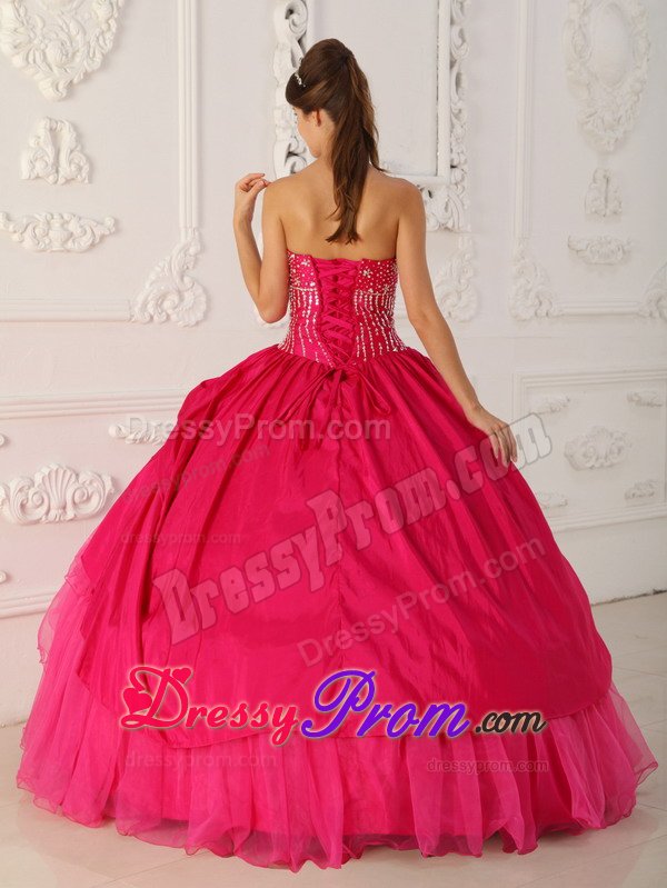 Beading and Ruffled Layers Accent Sweet 15 Dresses in Hot Pink
