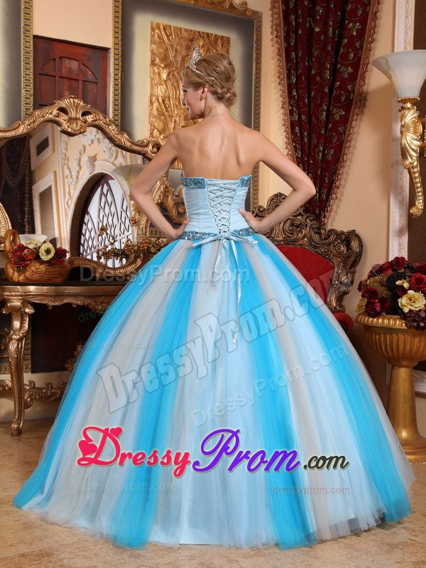 Beaded Light Blue Sweetheart Quinceanera Gown Dress Hot on Sale