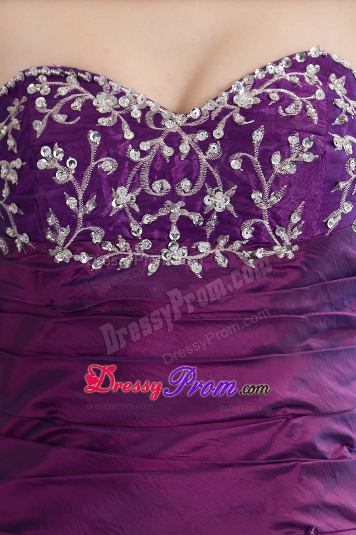 Beaded and Embroidered Sweetheart Quinceanera Gown in Purple