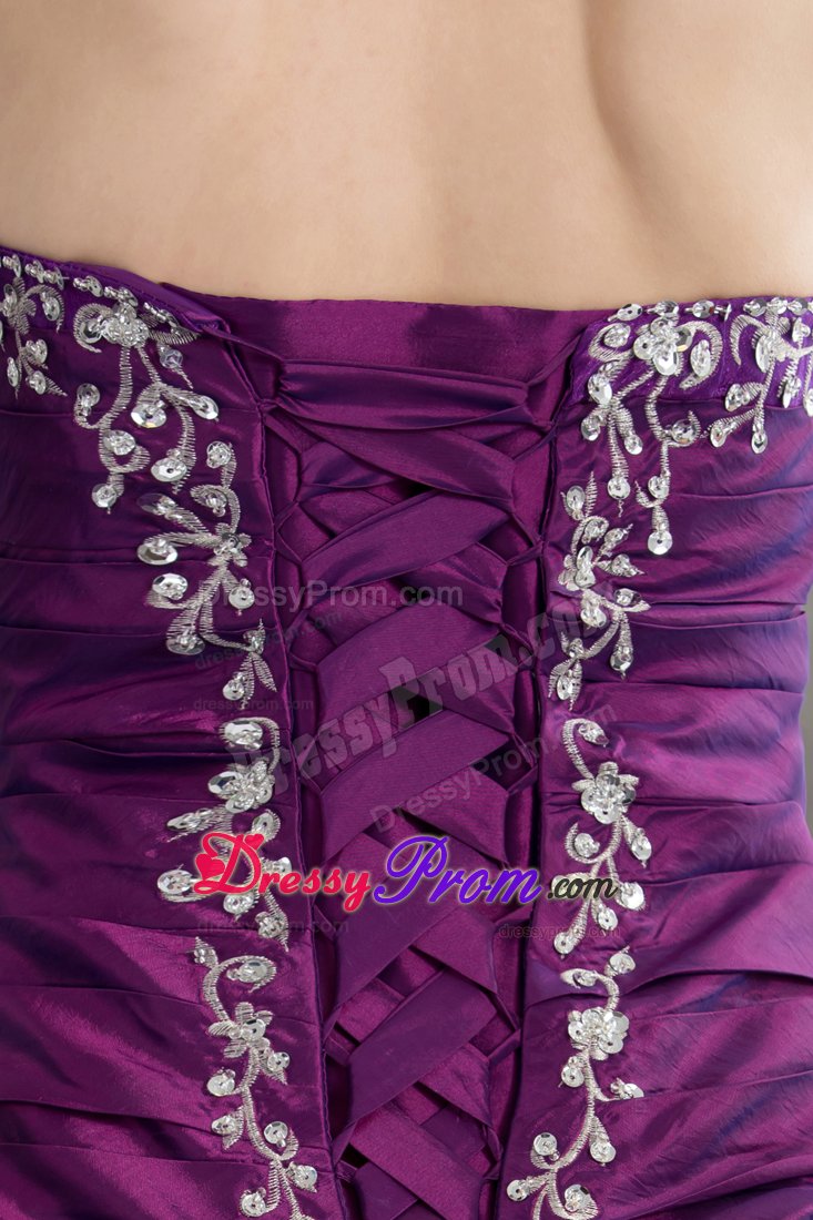 Beaded and Embroidered Sweetheart Quinceanera Gown in Purple