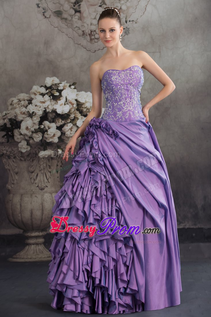 Embroidery Accent Sweetheart Quinceanera Gown with Ruffles 2014