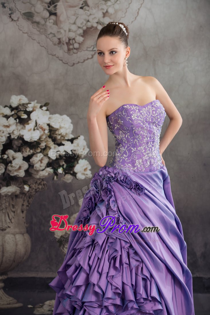Embroidery Accent Sweetheart Quinceanera Gown with Ruffles 2014