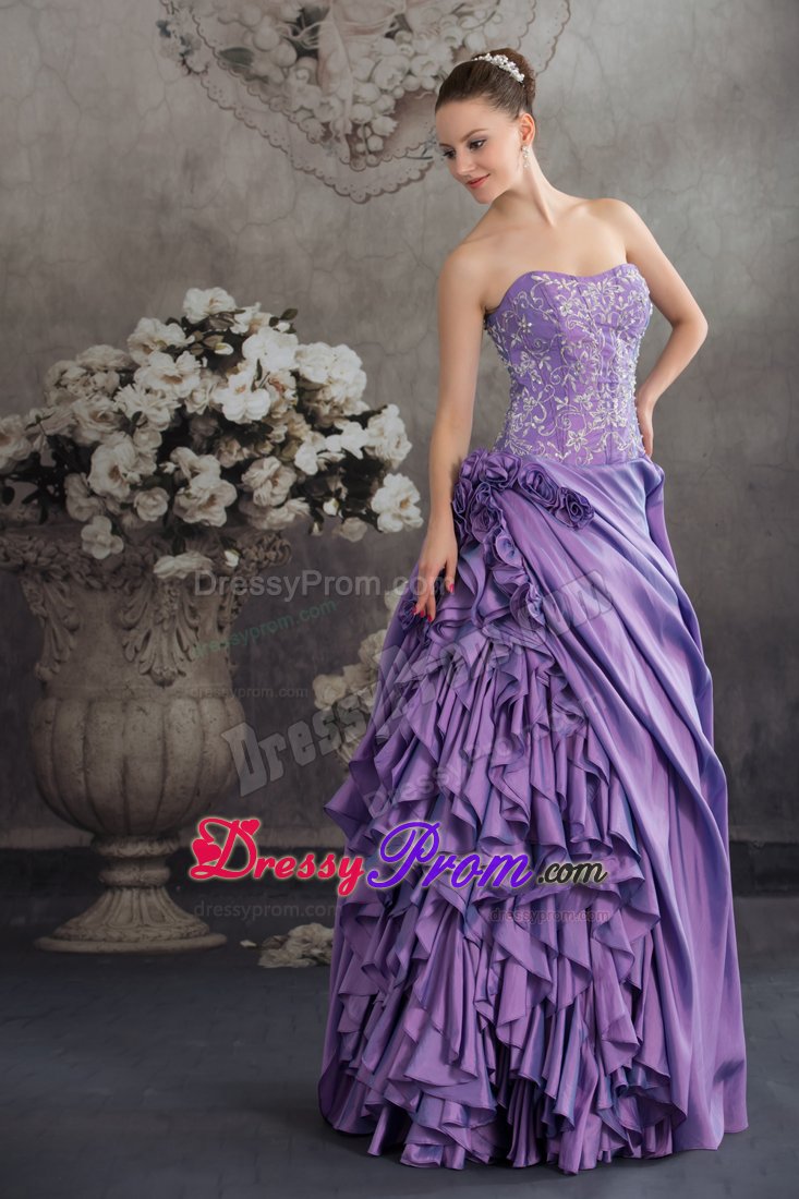 Embroidery Accent Sweetheart Quinceanera Gown with Ruffles 2014