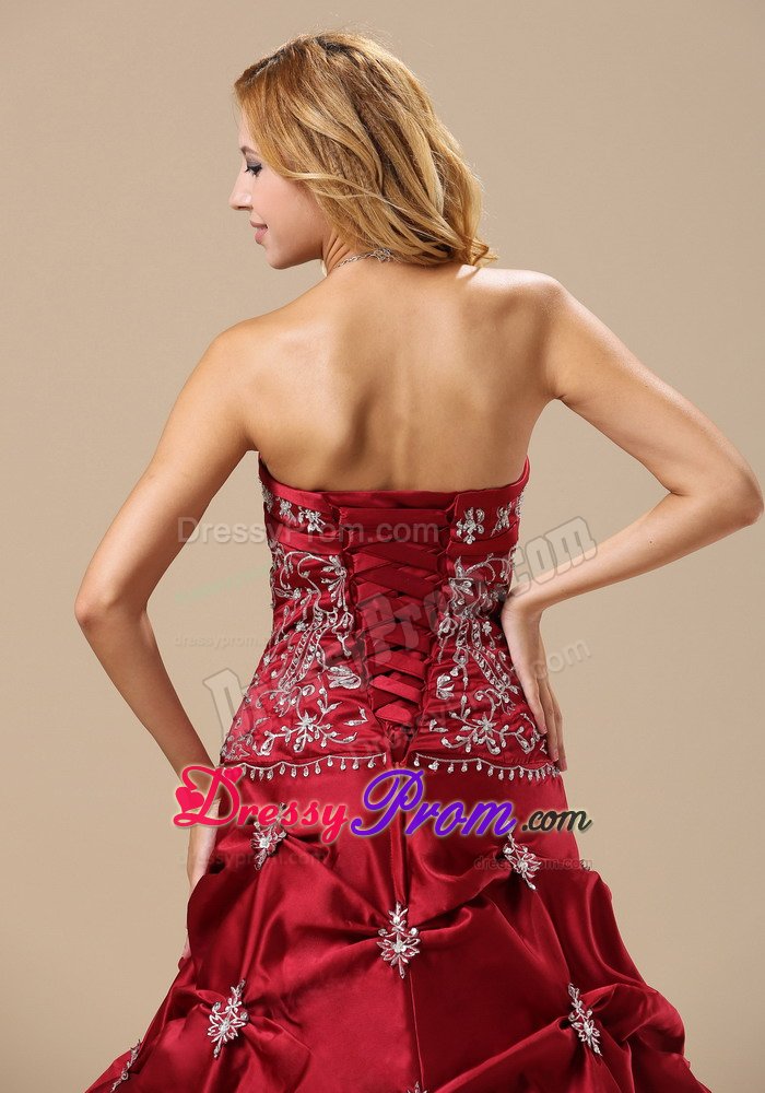 San Carlos CA Appliqued a Line Red Quinceanera Gown with Pick ups