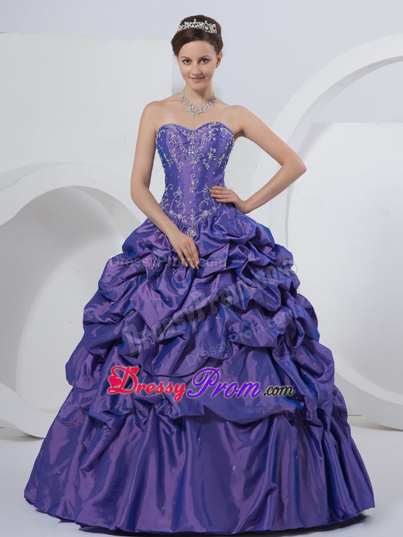 San Bernardino CA Lavender Embroidered Quinceanera Gown on Sale