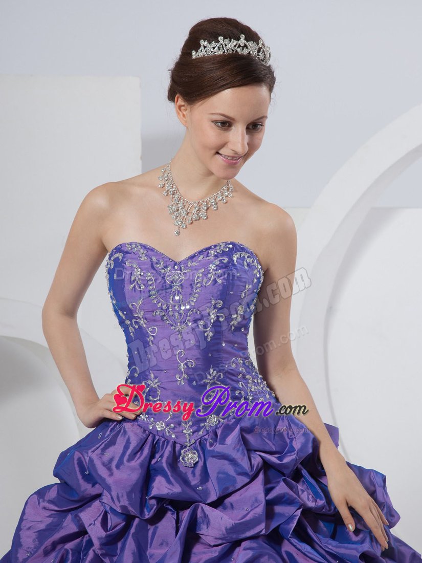 San Bernardino CA Lavender Embroidered Quinceanera Gown on Sale