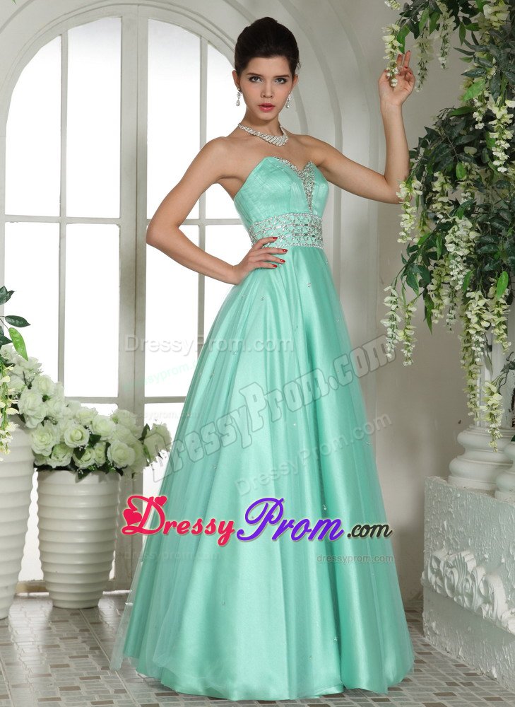 Chico CA Beading Accent A-line Prom Party Dress in Apple Green