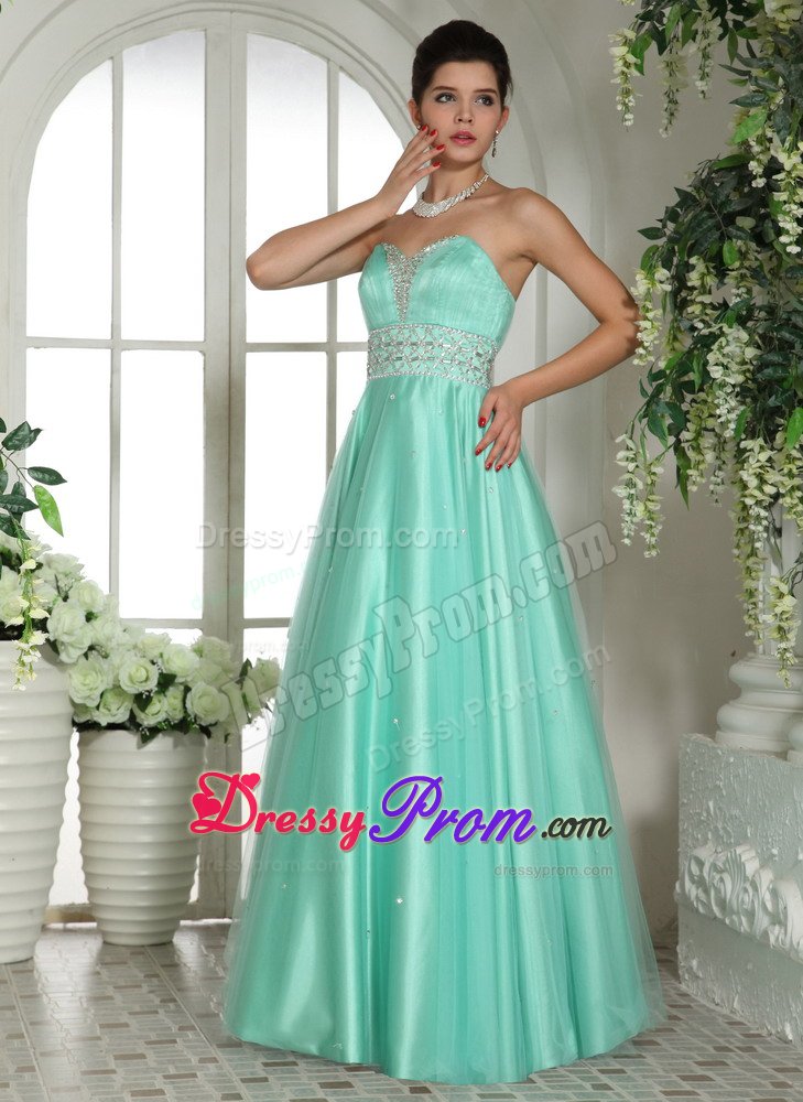 Chico CA Beading Accent A-line Prom Party Dress in Apple Green