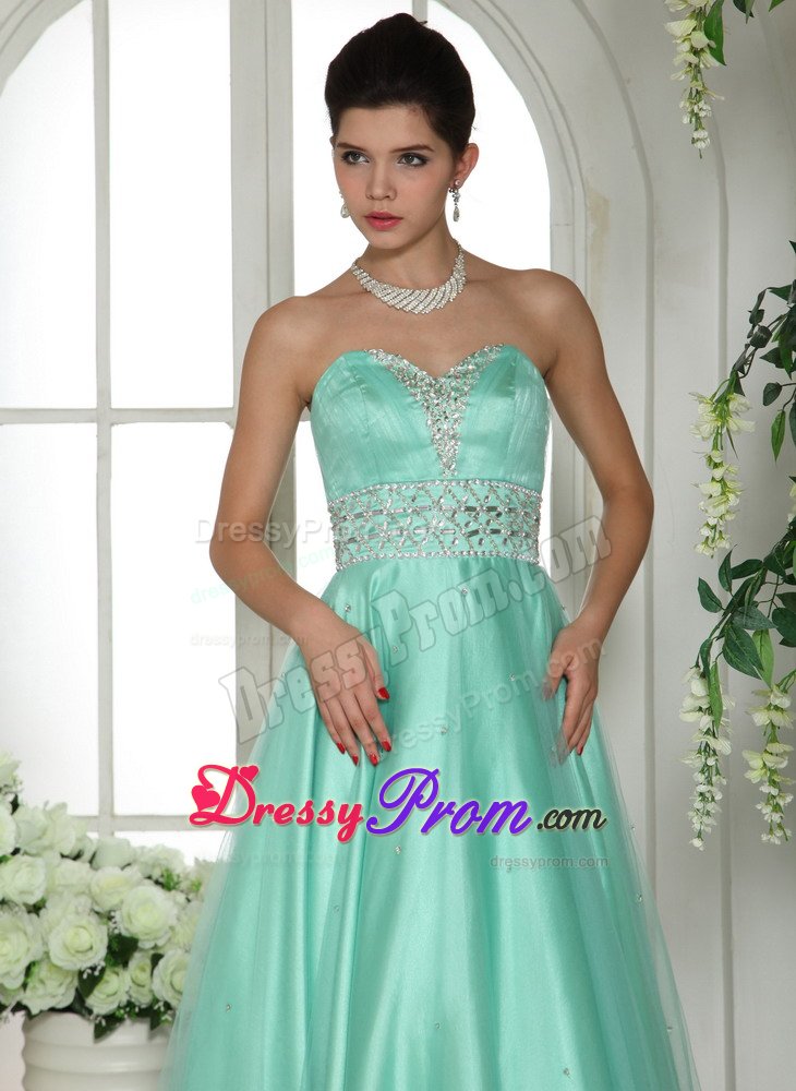 Chico CA Beading Accent A-line Prom Party Dress in Apple Green