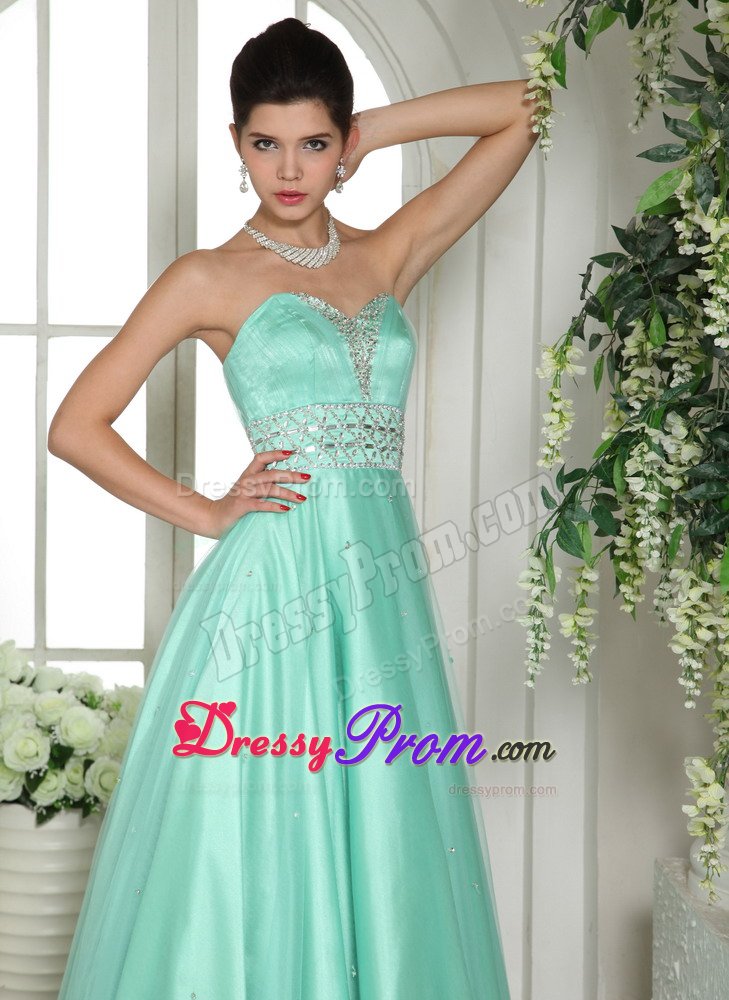 Chico CA Beading Accent A-line Prom Party Dress in Apple Green