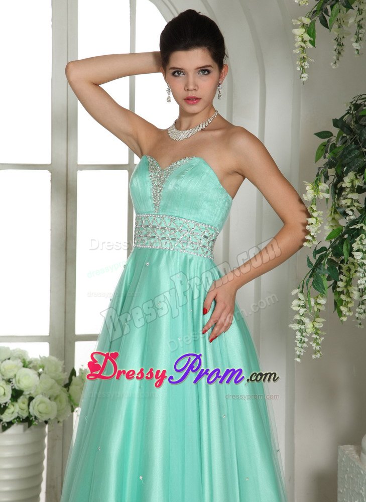 Chico CA Beading Accent A-line Prom Party Dress in Apple Green