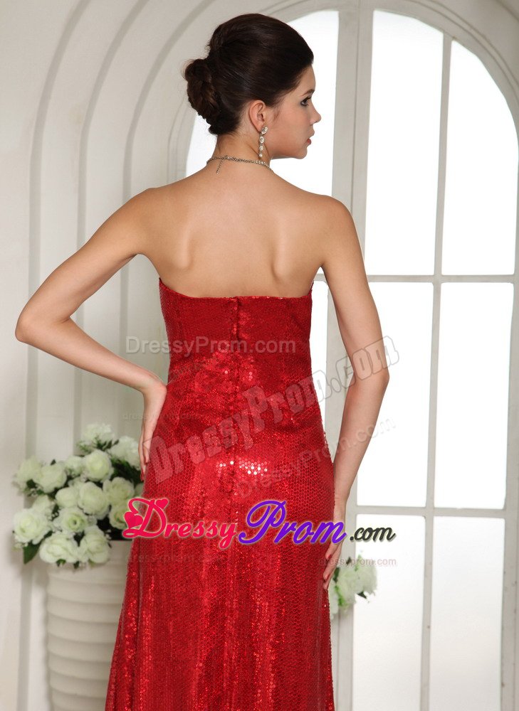 Beaded Wine Red High Slit Prom Holiday Dress Sequins Over Skirt