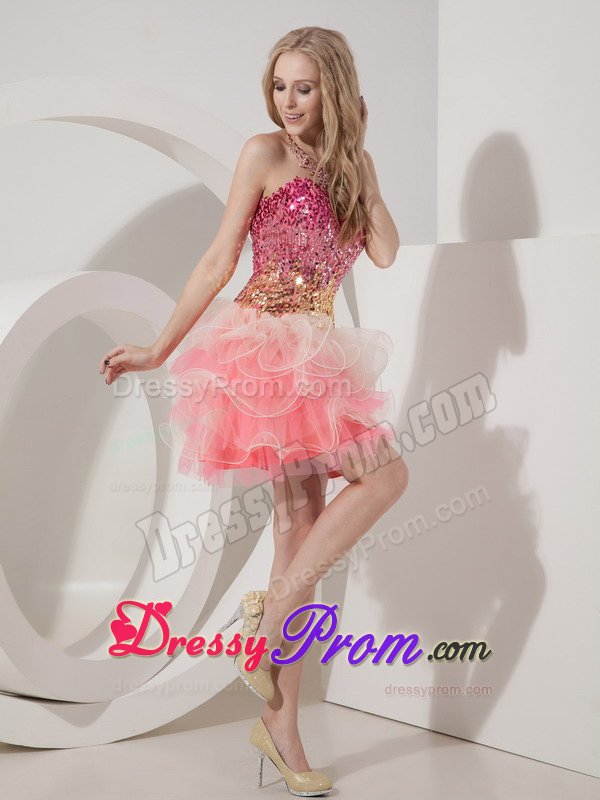 Sequined Bodice Colorful Sweetheart Mini Prom Holiday Dresses