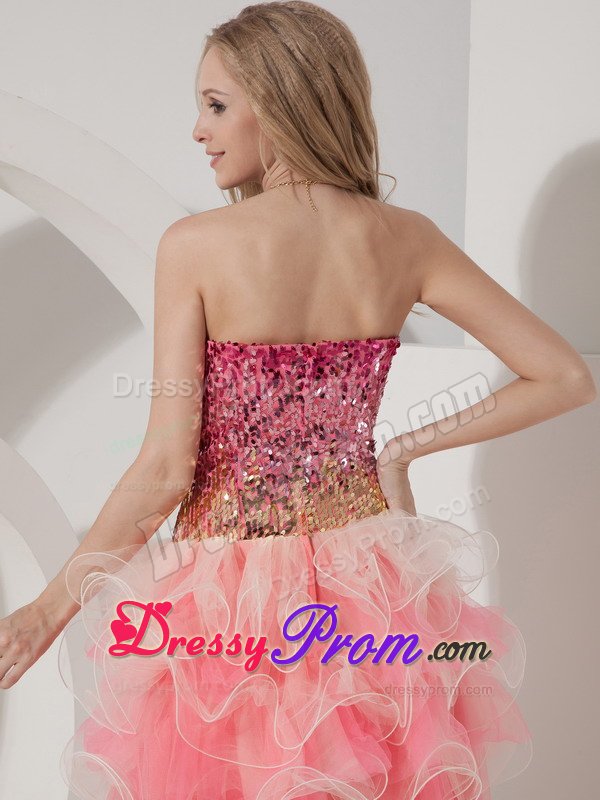 Sequined Bodice Colorful Sweetheart Mini Prom Holiday Dresses