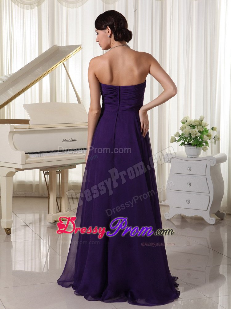 Chatsworth CA Beaded Sweetheart Prom Formal Dress in Dark Purple