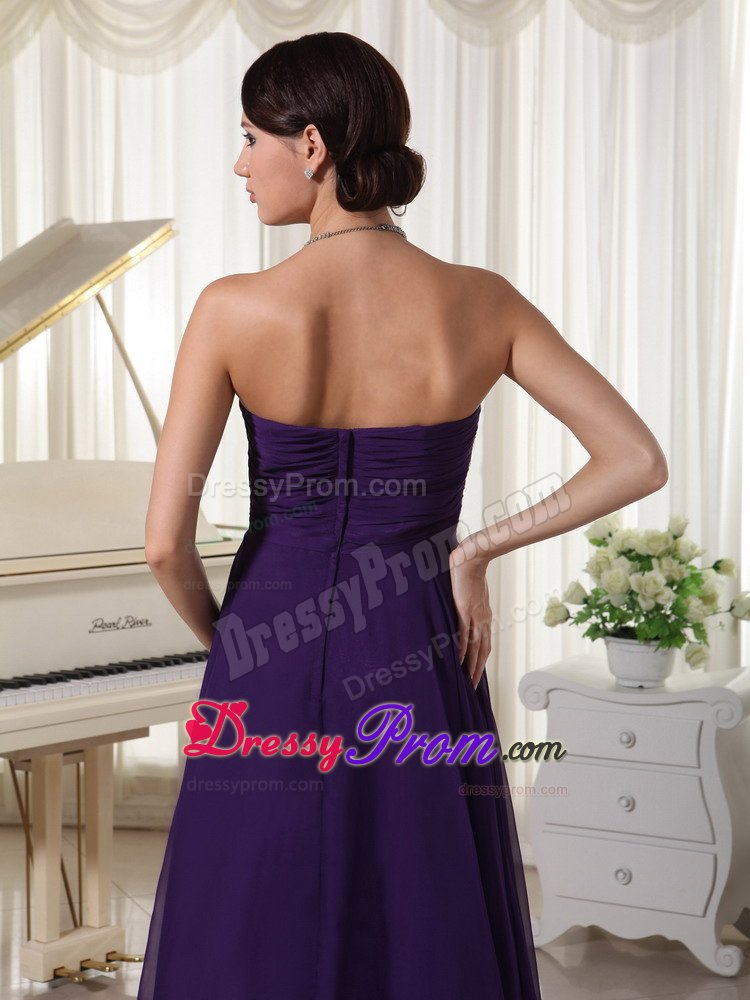 Chatsworth CA Beaded Sweetheart Prom Formal Dress in Dark Purple