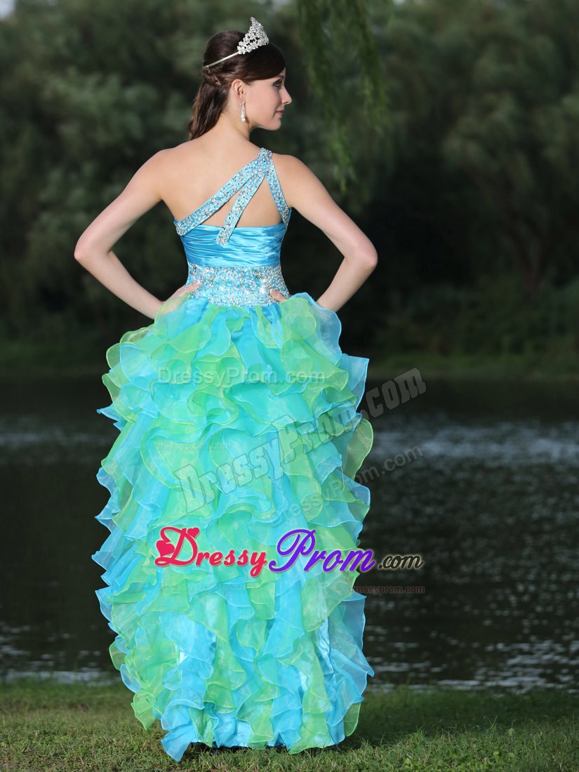 Funky multi colored prom dresses