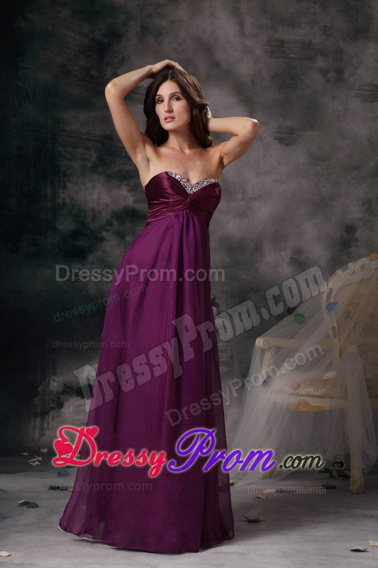 Beaded Sweetheart Empire Purple Prom Formal Dresses in Carmel CA