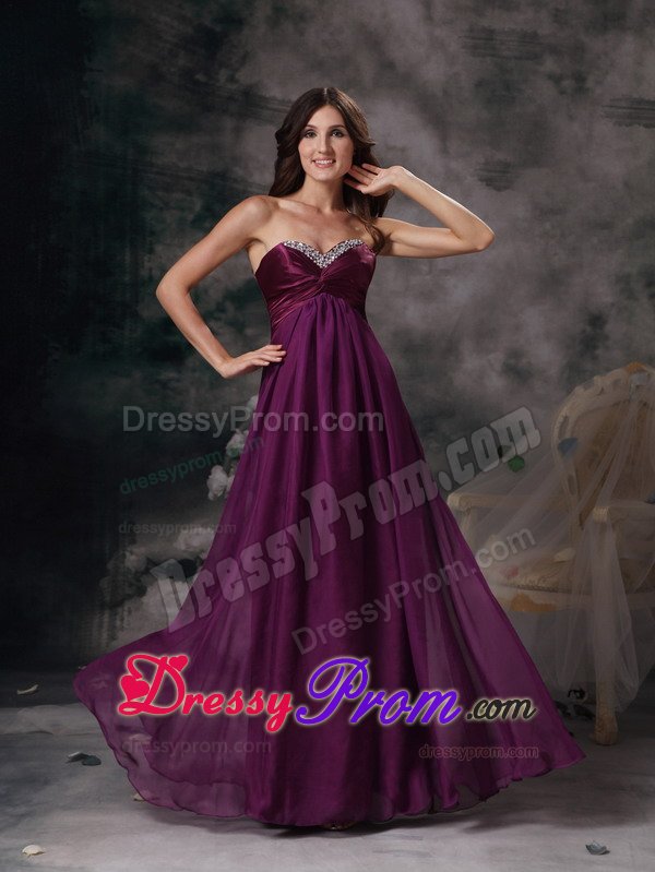 Beaded Sweetheart Empire Purple Prom Formal Dresses in Carmel CA