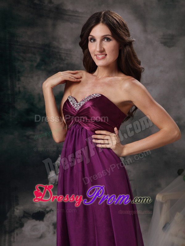 Beaded Sweetheart Empire Purple Prom Formal Dresses in Carmel CA