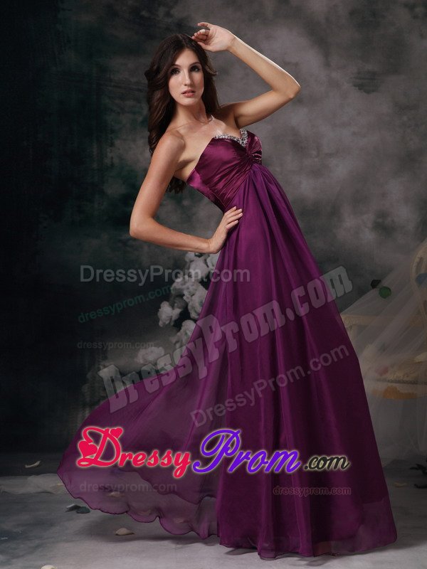 Beaded Sweetheart Empire Purple Prom Formal Dresses in Carmel CA