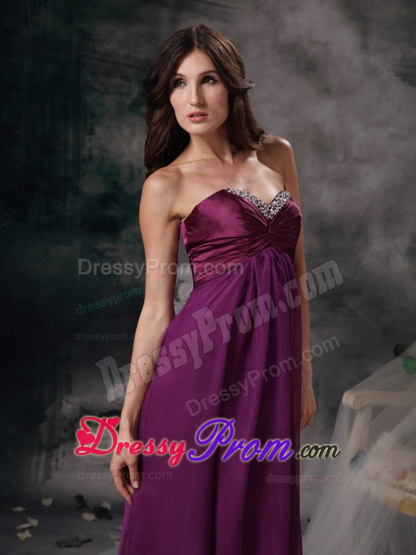 Beaded Sweetheart Empire Purple Prom Formal Dresses in Carmel CA