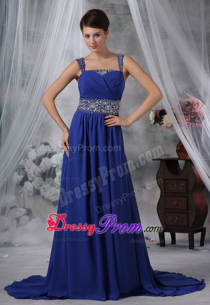 Campbell CA Royal Blue Prom Formal Dresses with Beading and Straps