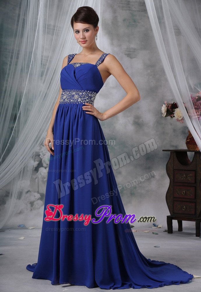 Campbell CA Royal Blue Prom Formal Dresses with Beading and Straps
