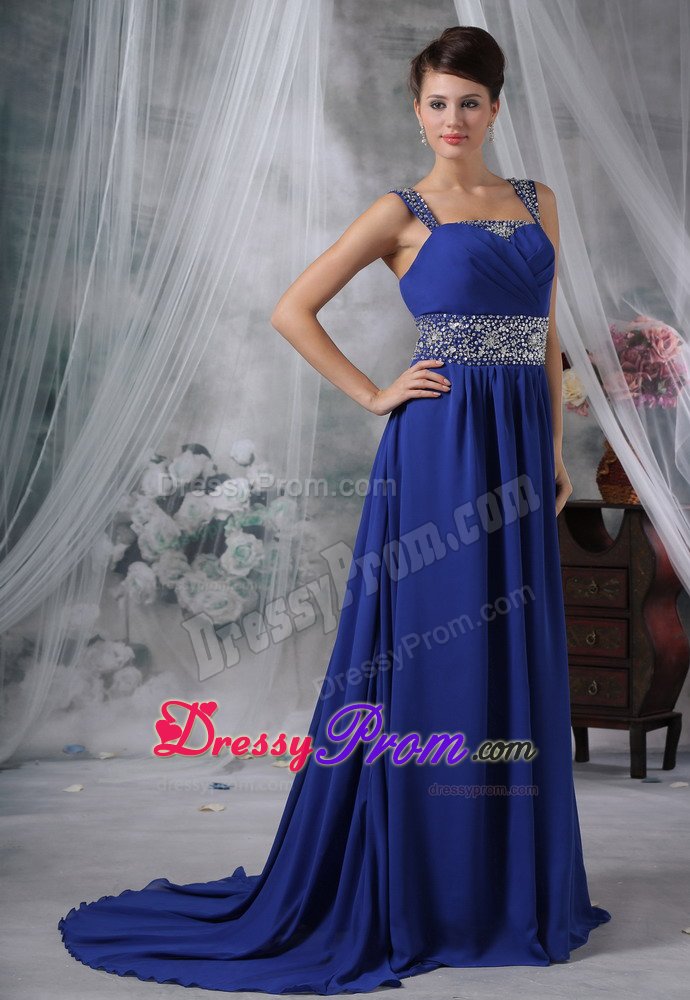 Campbell CA Royal Blue Prom Formal Dresses with Beading and Straps