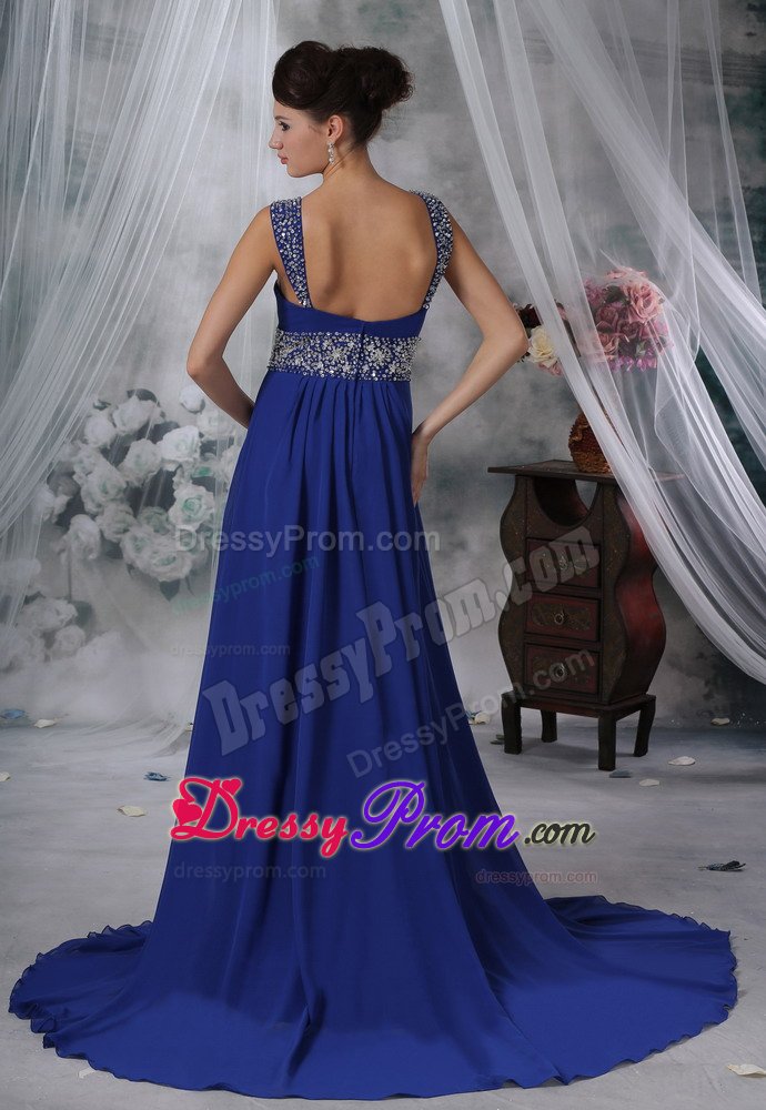 Campbell CA Royal Blue Prom Formal Dresses with Beading and Straps