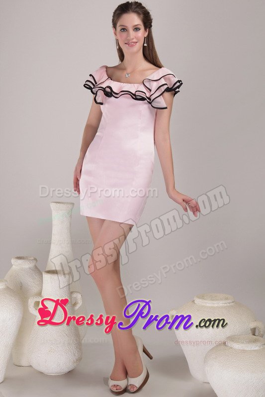 Flounced Neckline Mini Prom Dress for Ladies Colors to Choose