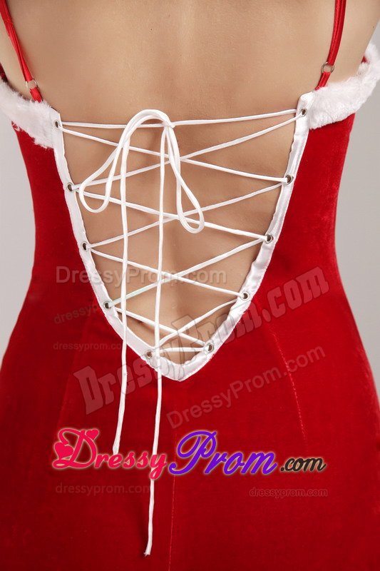 Mermaid Spaghetti Straps Beaded Red Prom Dress for Christmas