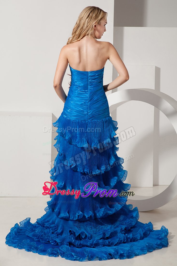 Discount Sweetheart High-low Beaded Feather Dress for Prom