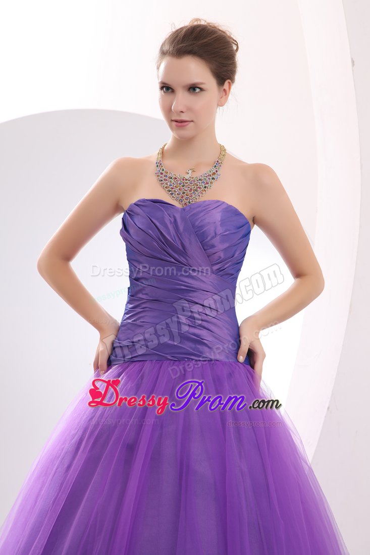2014 New A-line Sweetheart Ruched Purple Prom Dress in Bristol