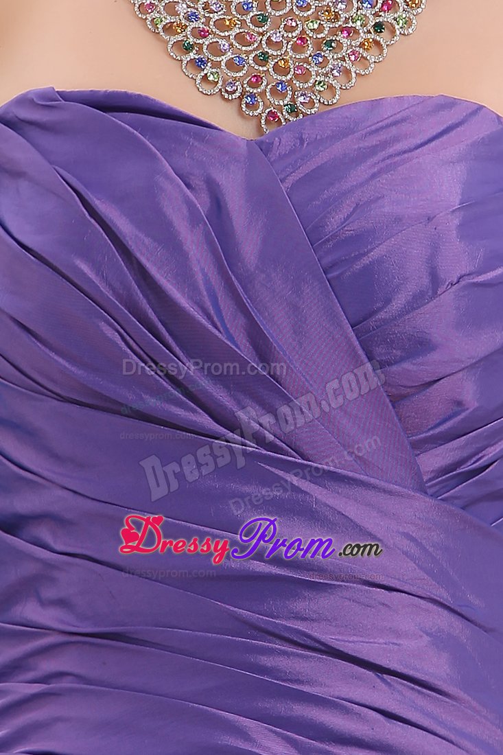 2014 New A-line Sweetheart Ruched Purple Prom Dress in Bristol
