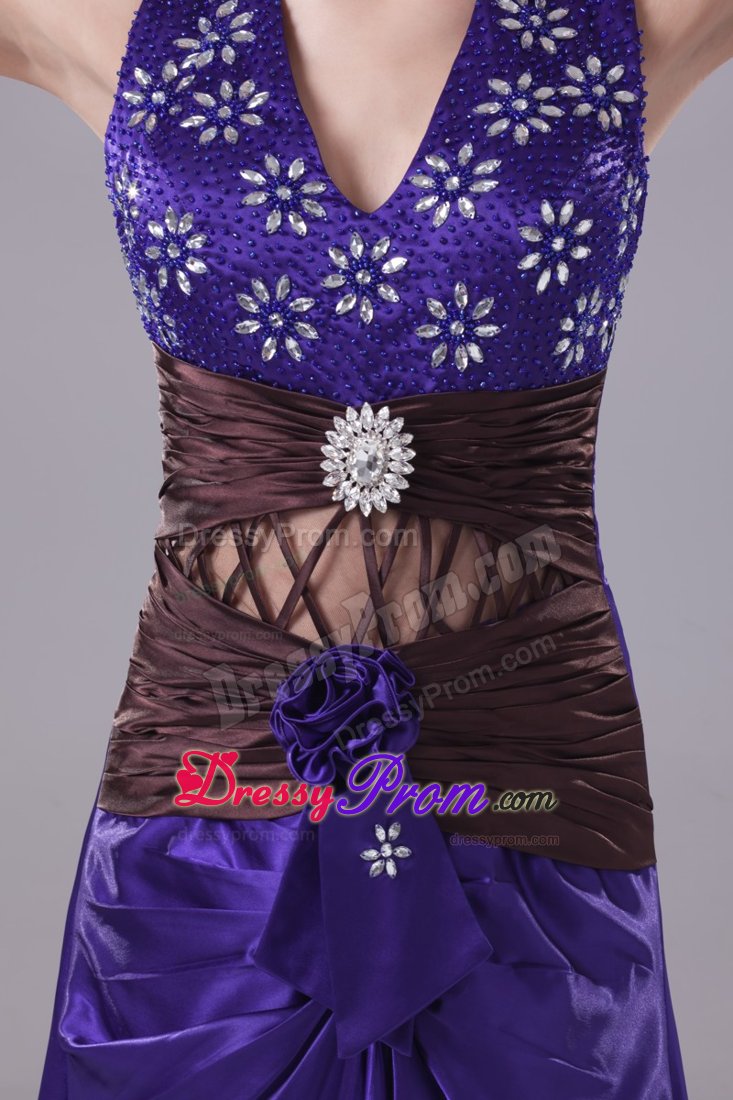 Halter Top Pattern Prom Holiday Dress with Stomach Cut out Straps