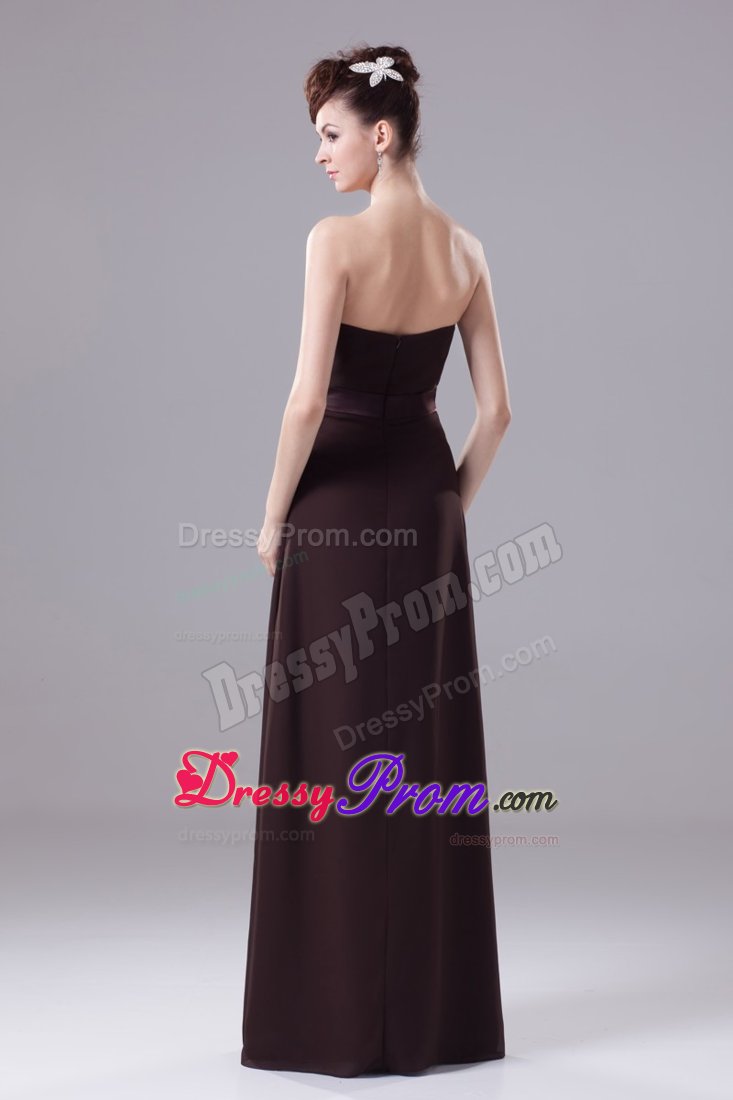 Modest Strapless Prom Celebrity Dress Beading Sash Floor-length