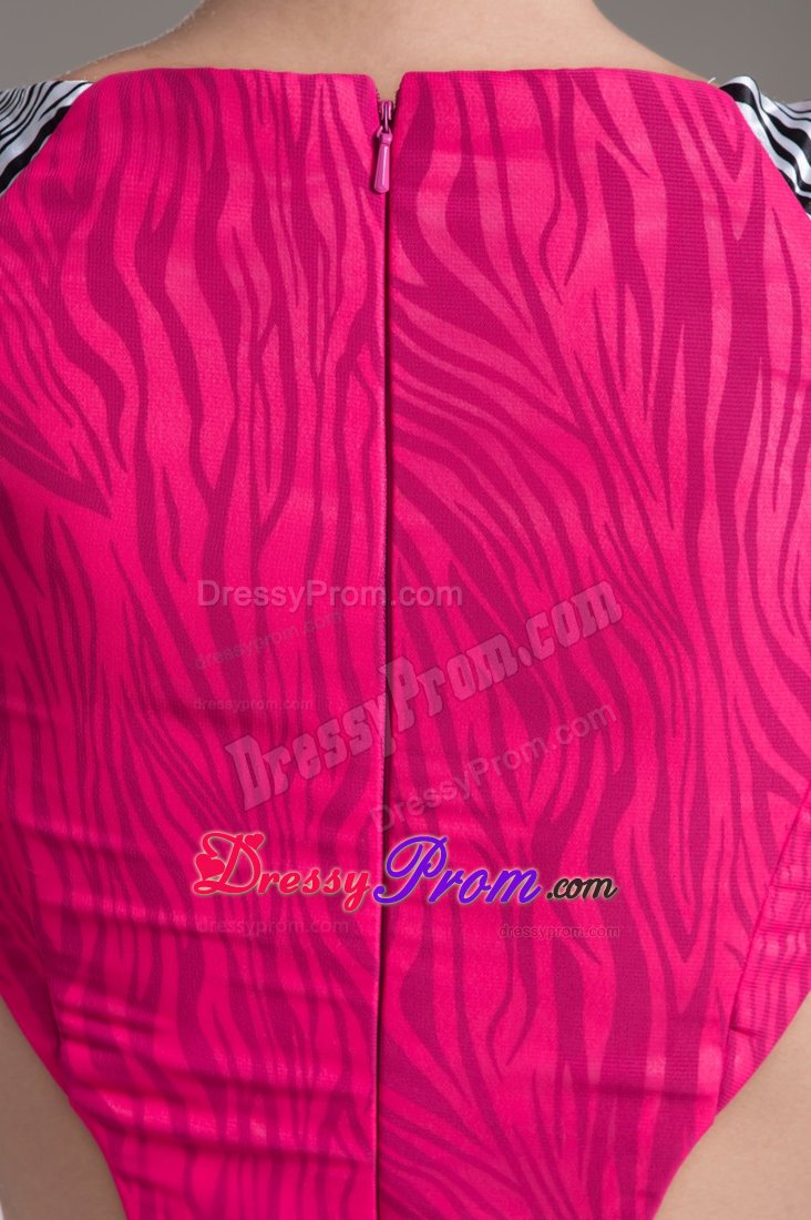 Zebra Print Short Sleeves Multi-color Dress for Prom with Cutouts